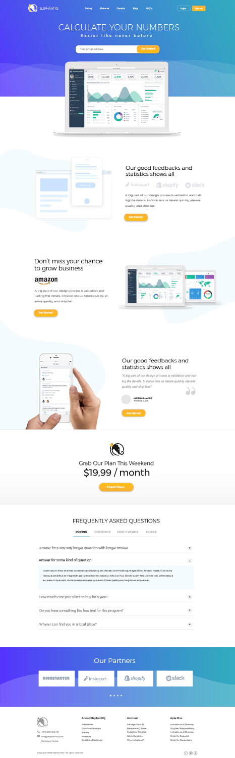Web Design by TMockusBusiness for Elephant IQ | Design #19655520