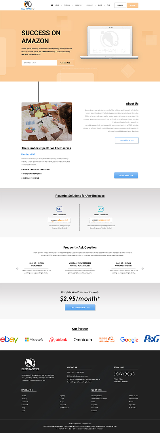 Web Design by PiXthemes for Elephant IQ | Design #19630034