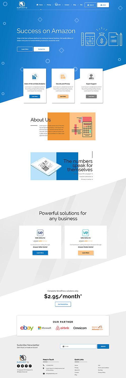Web Design by PiXthemes for Elephant IQ | Design #19631590