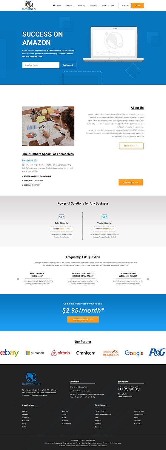 Web Design by PiXthemes for Elephant IQ | Design #19660360