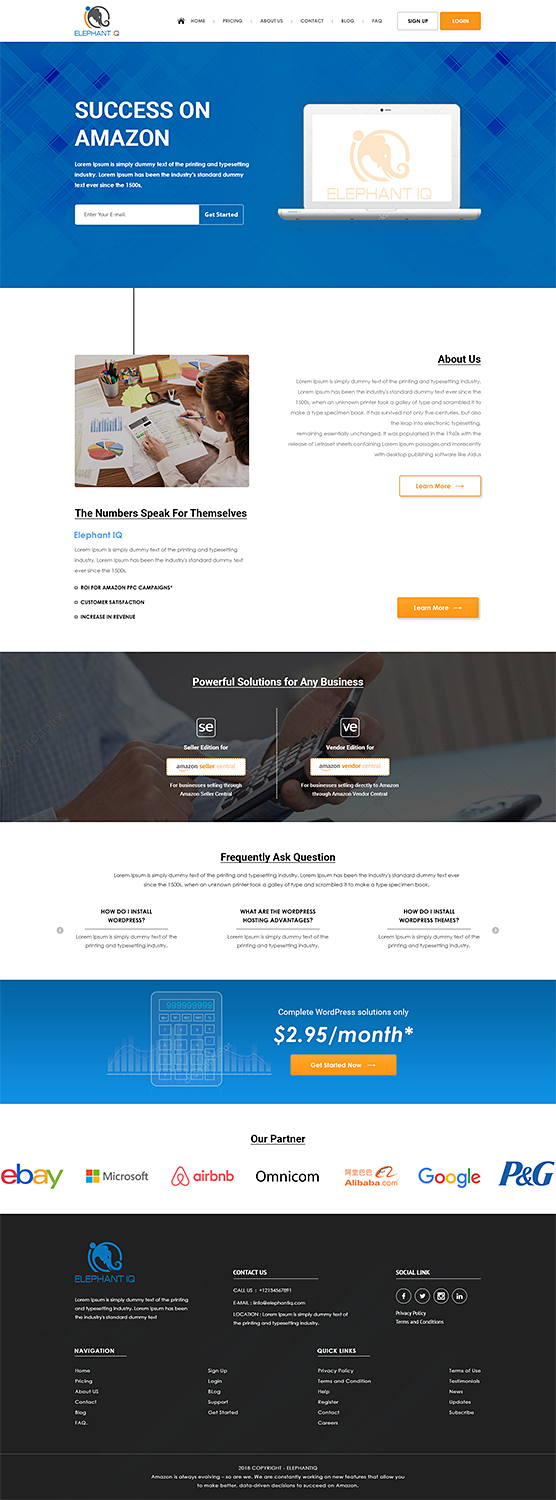 Web Design by PiXthemes for Elephant IQ | Design #19660372