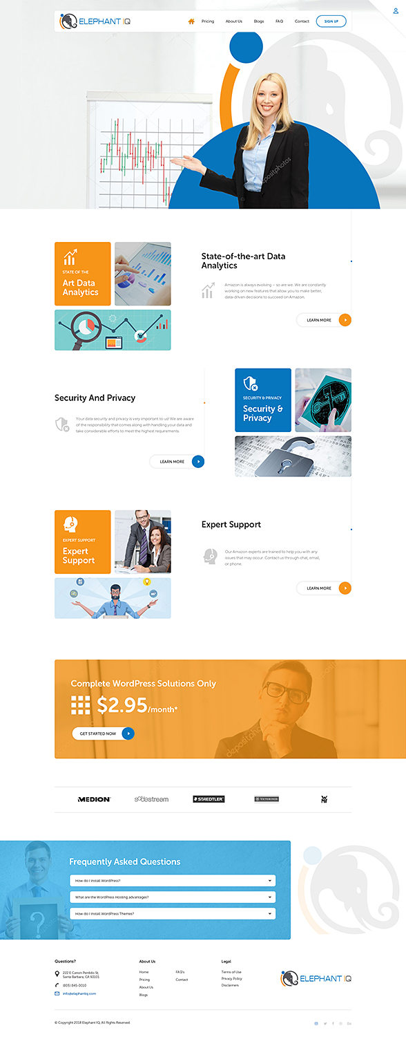 Web Design by PiXthemes for Elephant IQ | Design #19660586