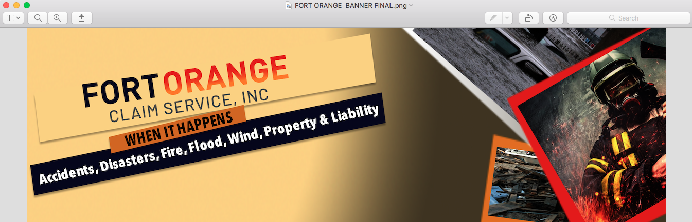 Banner-Design von Zaakirah für Fort Orange Claim Service, Inc. | Design #19618201