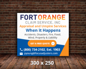 Diseño De Banner Publicitario por pentaxial para Fort Orange Claim Service, Inc. | Diseño: #19634873