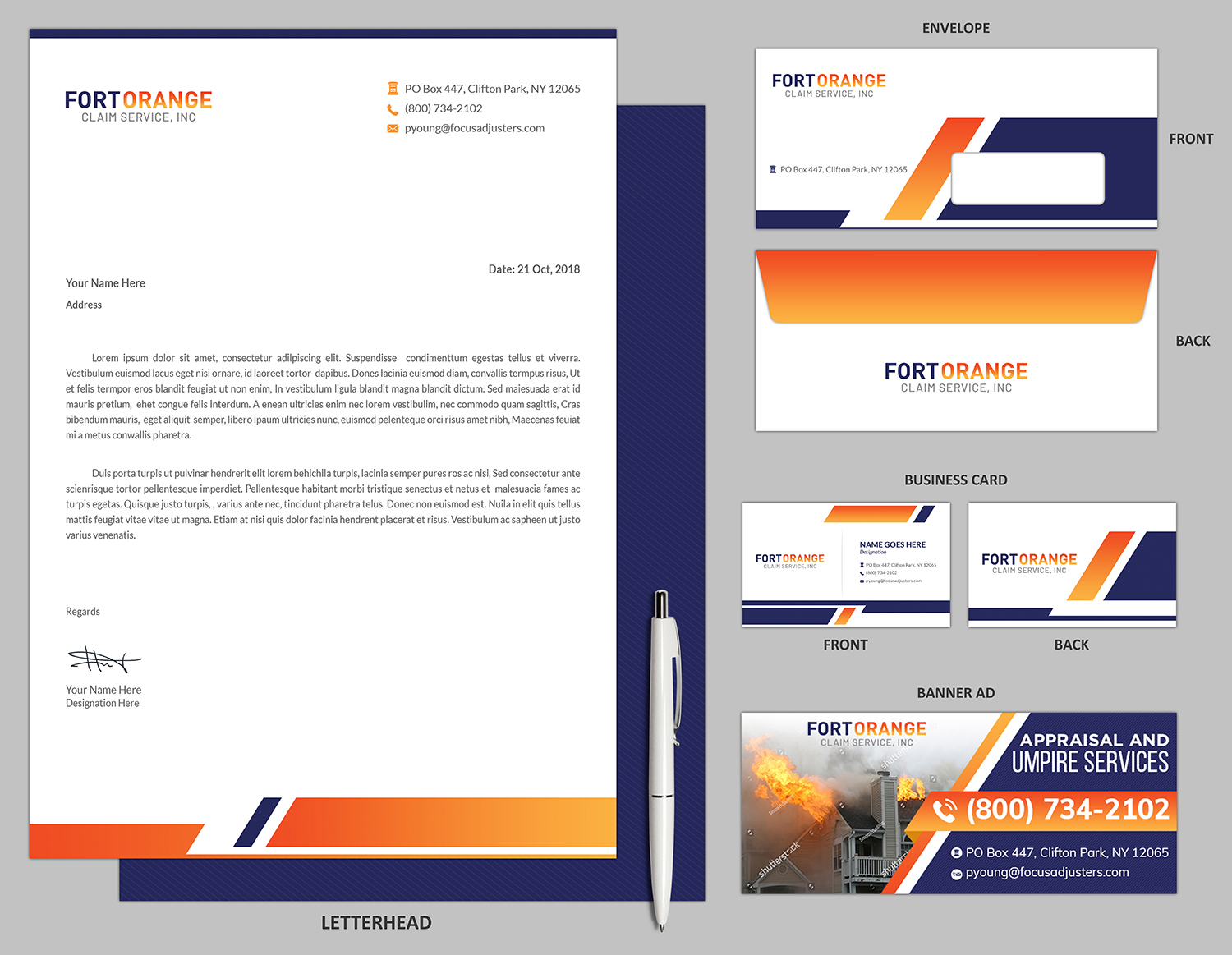 Banner Ad Design by SAI DESIGNS for Fort Orange Claim Service, Inc. | Design #19945998