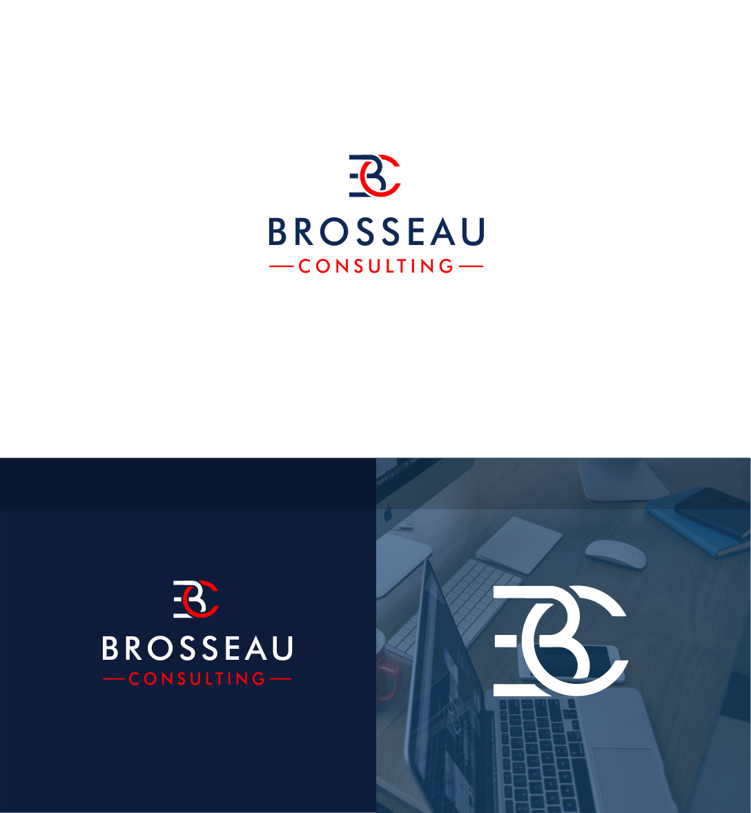 Masculine, Conservative Logo Design for Brosseau Consulting by *mary