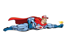 Horizontal Flying Super Hero from Current Art | Vector Design by Abiyoso28