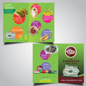 Diseño de Menú por uk para The Sombrero Food Truck | Diseño: #19638490