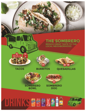 Diseño de Menú por mrmrnjr para The Sombrero Food Truck | Diseño: #19745859