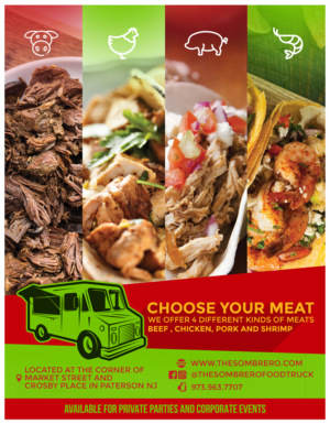 Diseño de Menú por mrmrnjr para The Sombrero Food Truck | Diseño: #19775459