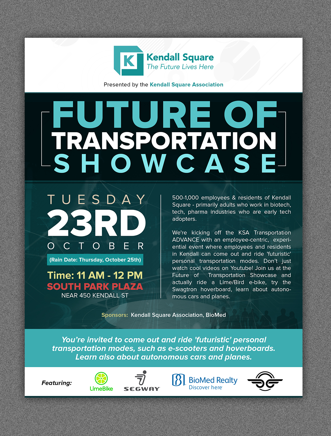 Flyer Design by SAI DESIGNS for Kendall Square Association | Design #19648761