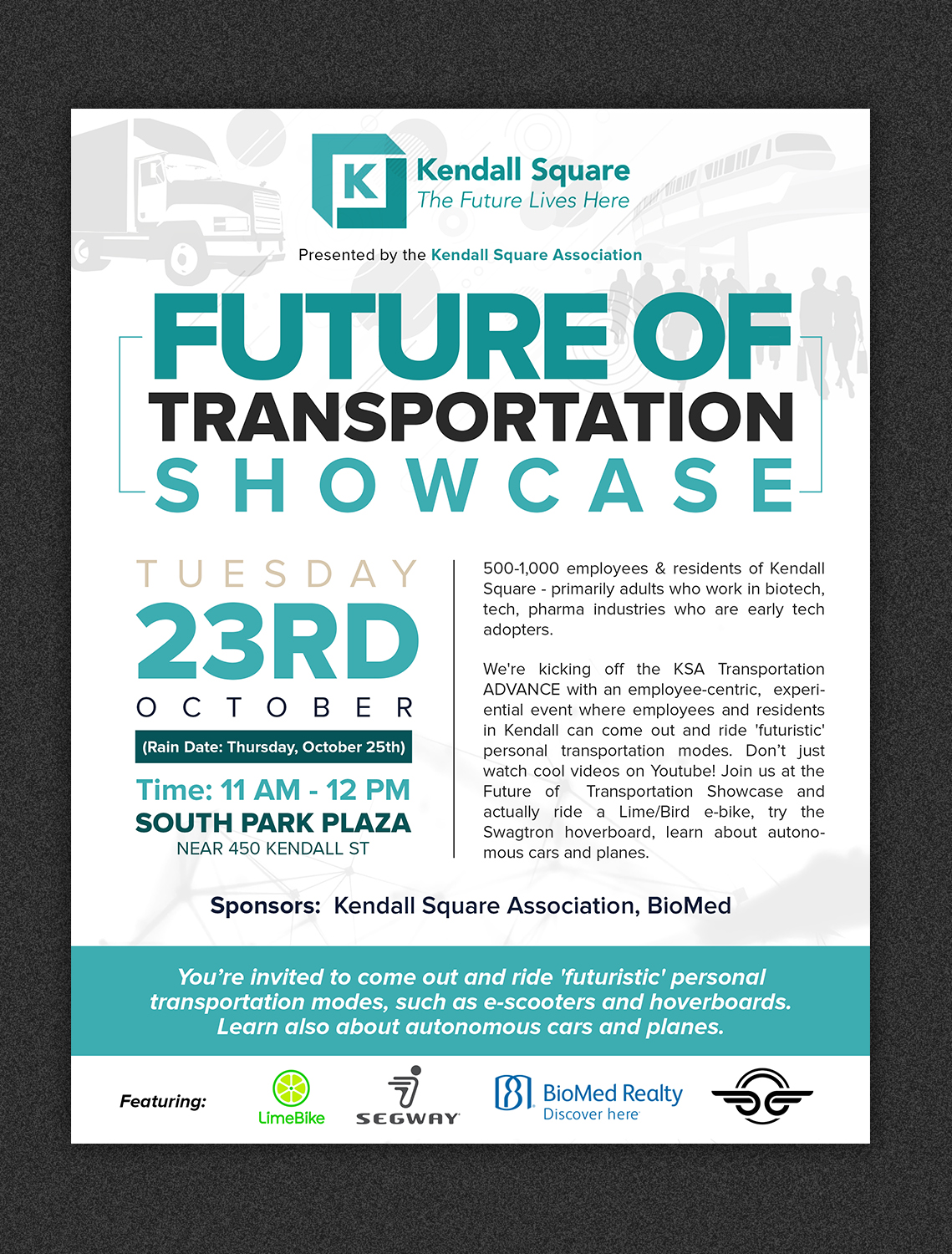 Flyer Design by SAI DESIGNS for Kendall Square Association | Design #19649926