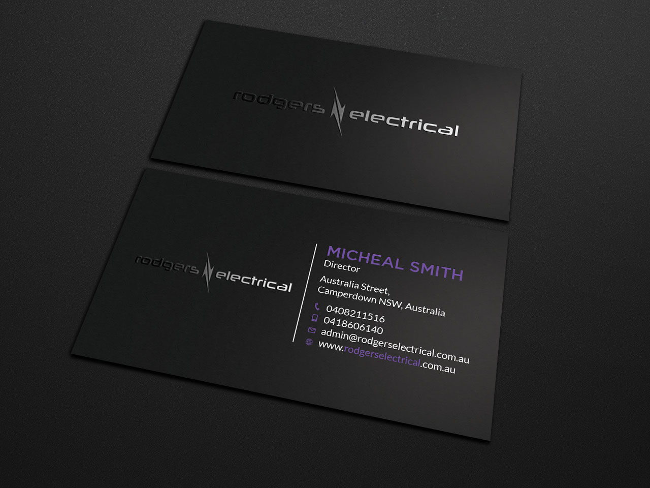 Business Card Design by Tripti Ranjan Gain for Rodgers Electrical | Design #19618590