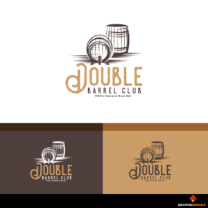 DOUBLE BARREL CLUB optional tagline is 1950's Havana Rum Bar | Diseño de Logo por Graphic Bricks