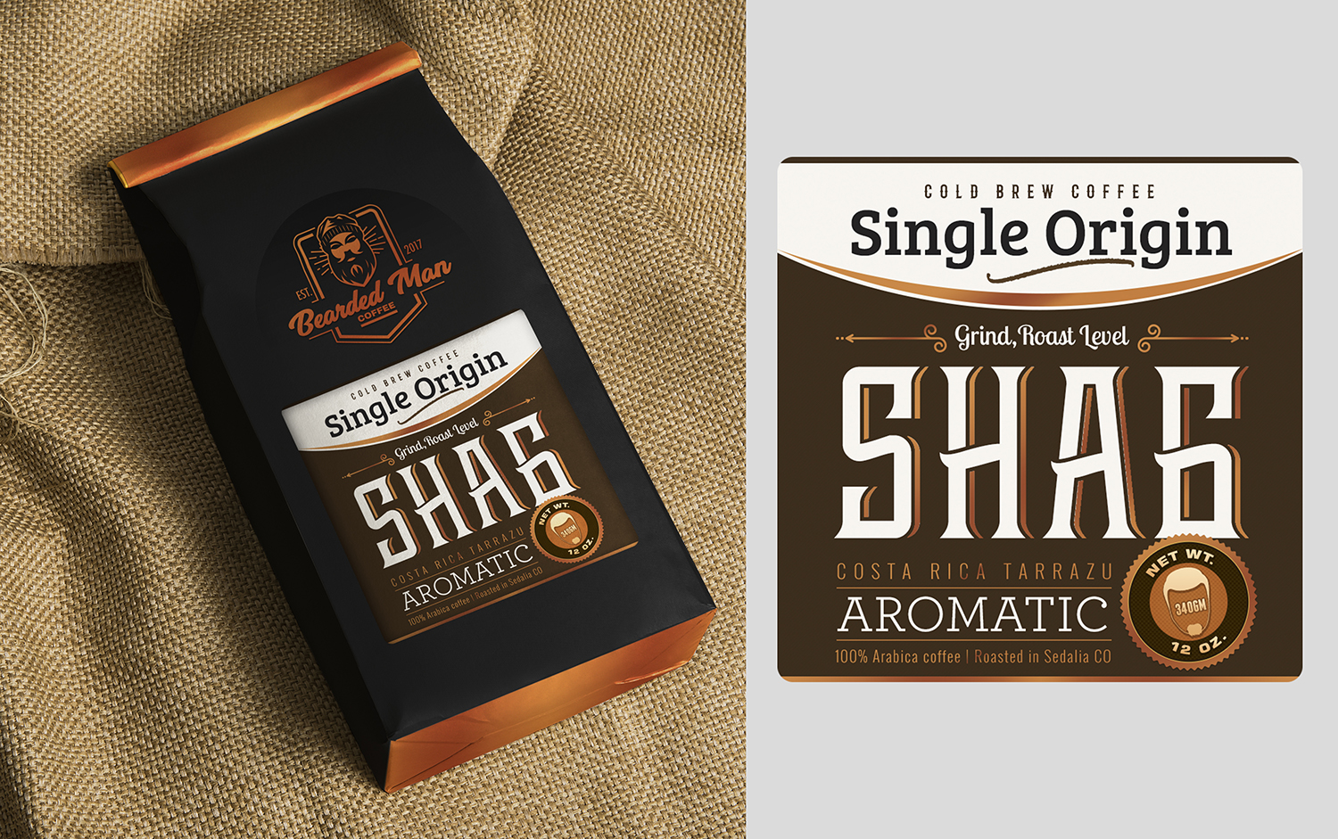 Graphic Design by SAI DESIGNS for Bearded Man Coffee | Design #19648722