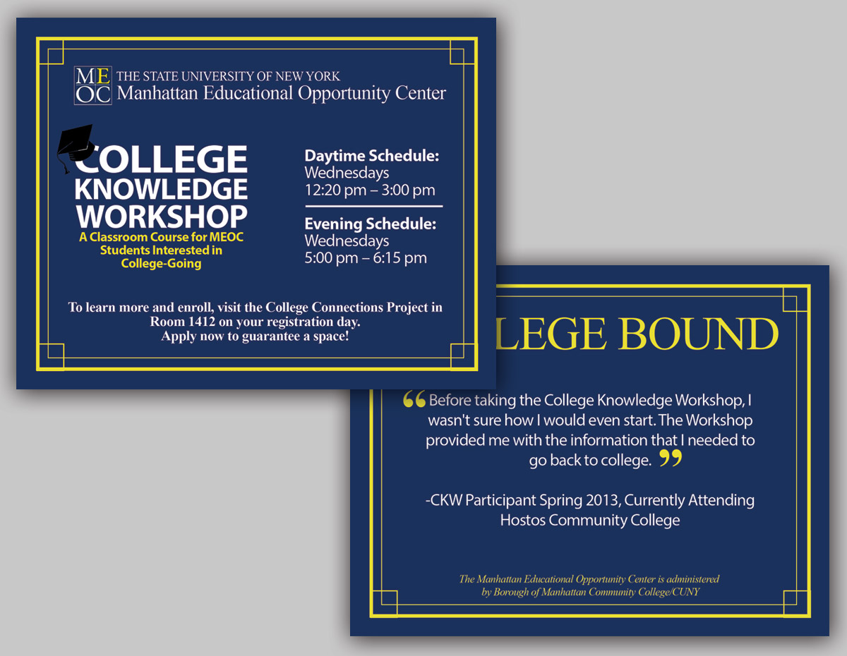Postcard Design by galleria.by.leah for Manhattan Educational Opportunity Center | Design #2897466