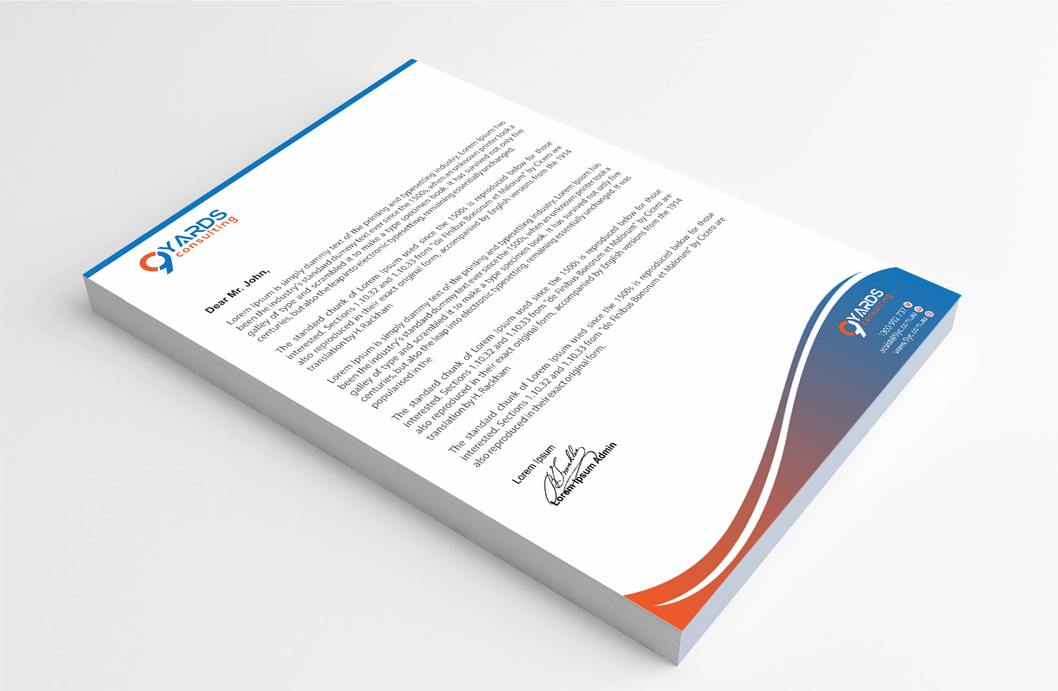 Letterhead Design by Infinitive Technology for 9Yards Consulting | Design #19627506