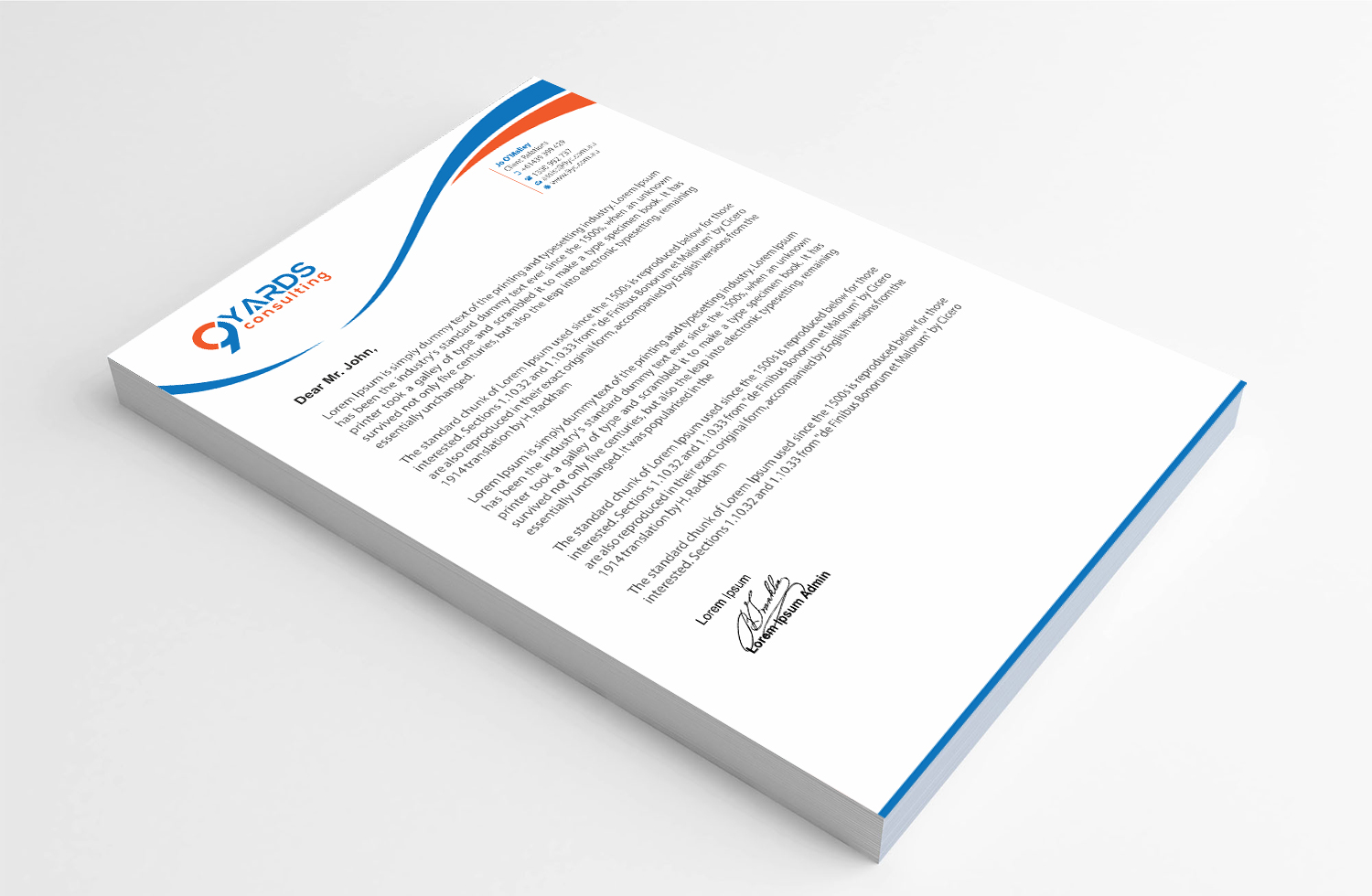 Letterhead Design by Infinitive Technology for 9Yards Consulting | Design #19627507