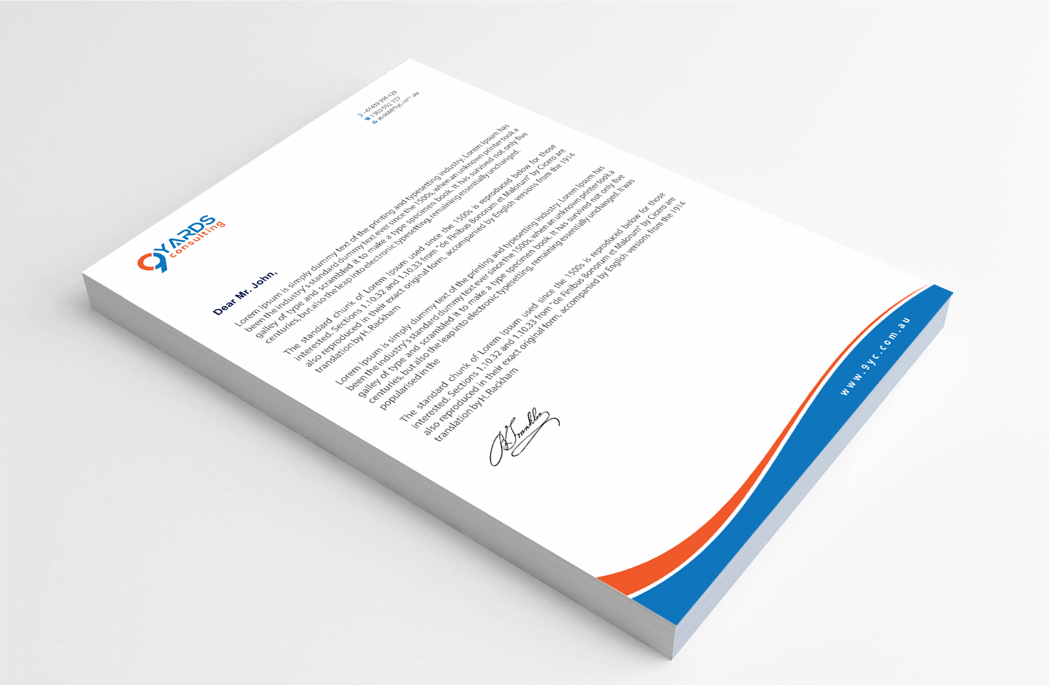 Letterhead Design by Infinitive Technology for 9Yards Consulting | Design #19627807