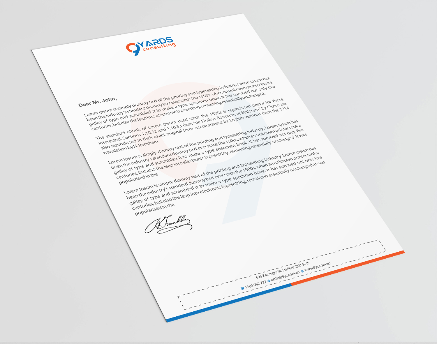 Letterhead Design by Infinitive Technology for 9Yards Consulting | Design #19628224