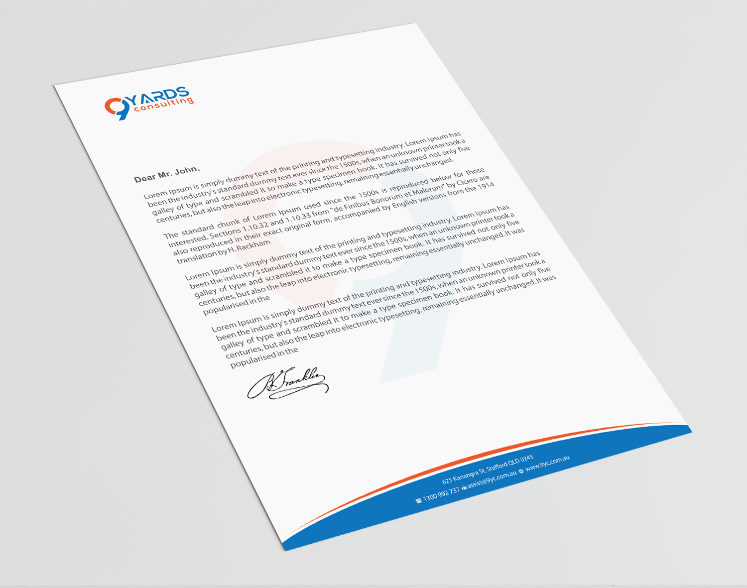 Letterhead Design by Infinitive Technology for 9Yards Consulting | Design #19628226