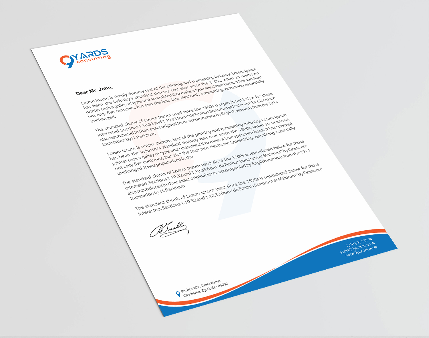 Letterhead Design by Infinitive Technology for 9Yards Consulting | Design #19628621