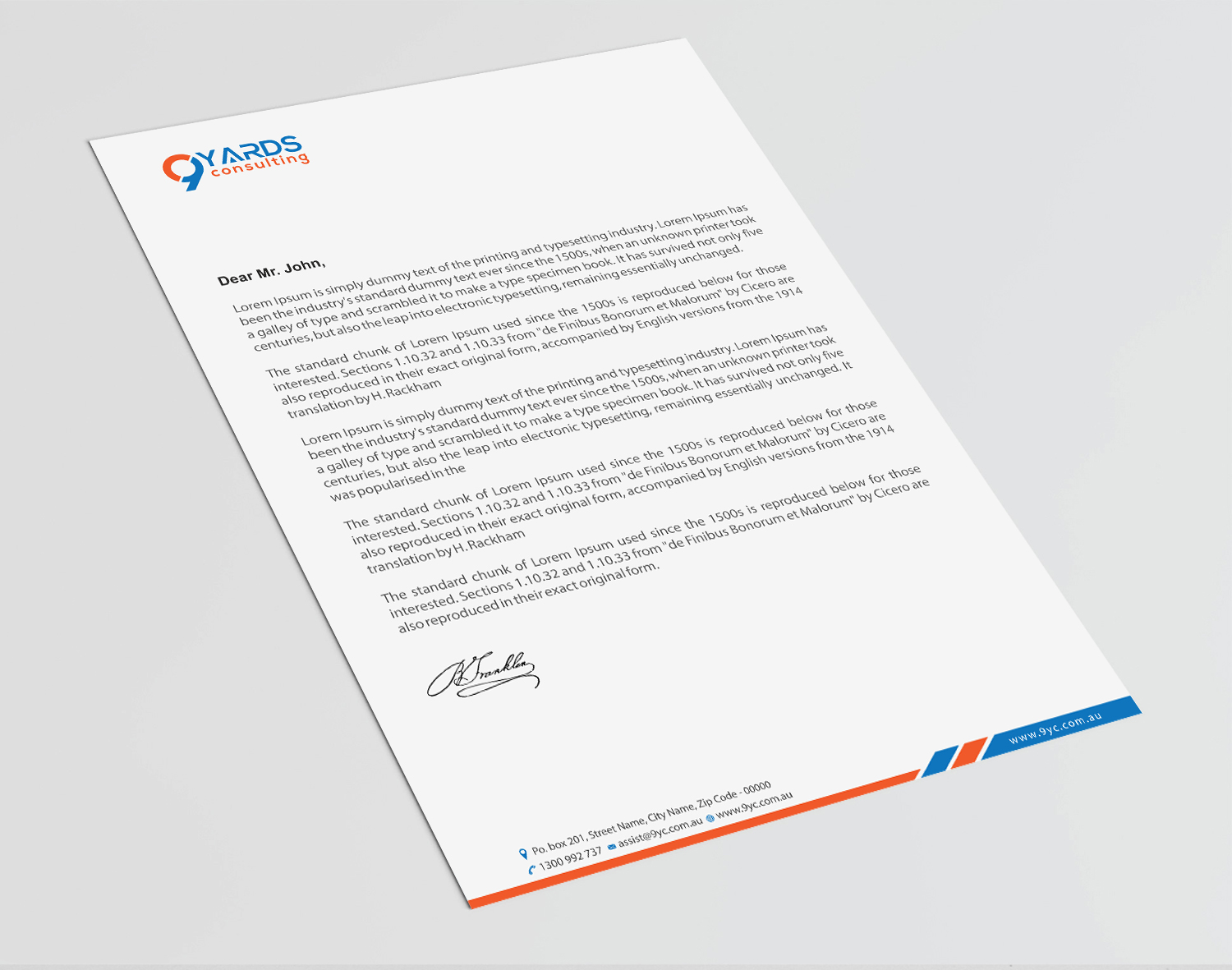 Letterhead Design by Infinitive Technology for 9Yards Consulting | Design #19628622