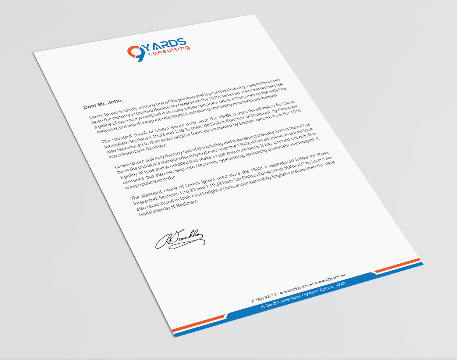 Letterhead Design by Infinitive Technology for 9Yards Consulting | Design #19628625