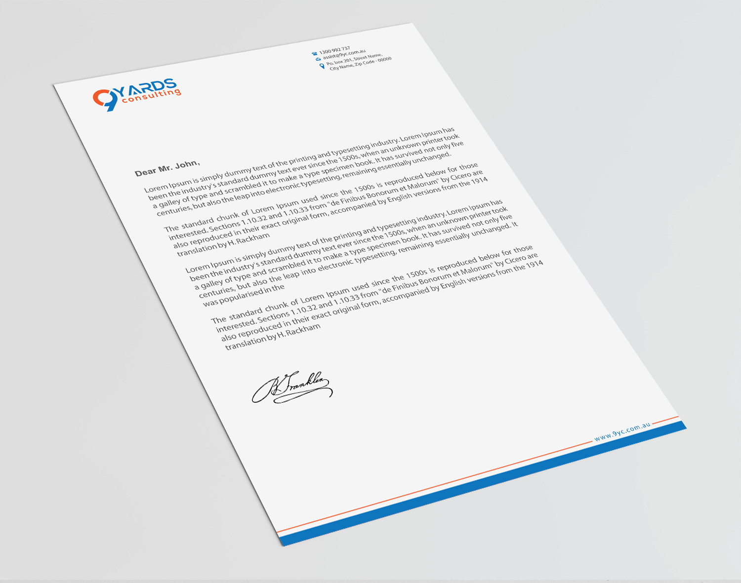 Letterhead Design by Infinitive Technology for 9Yards Consulting | Design #19628693