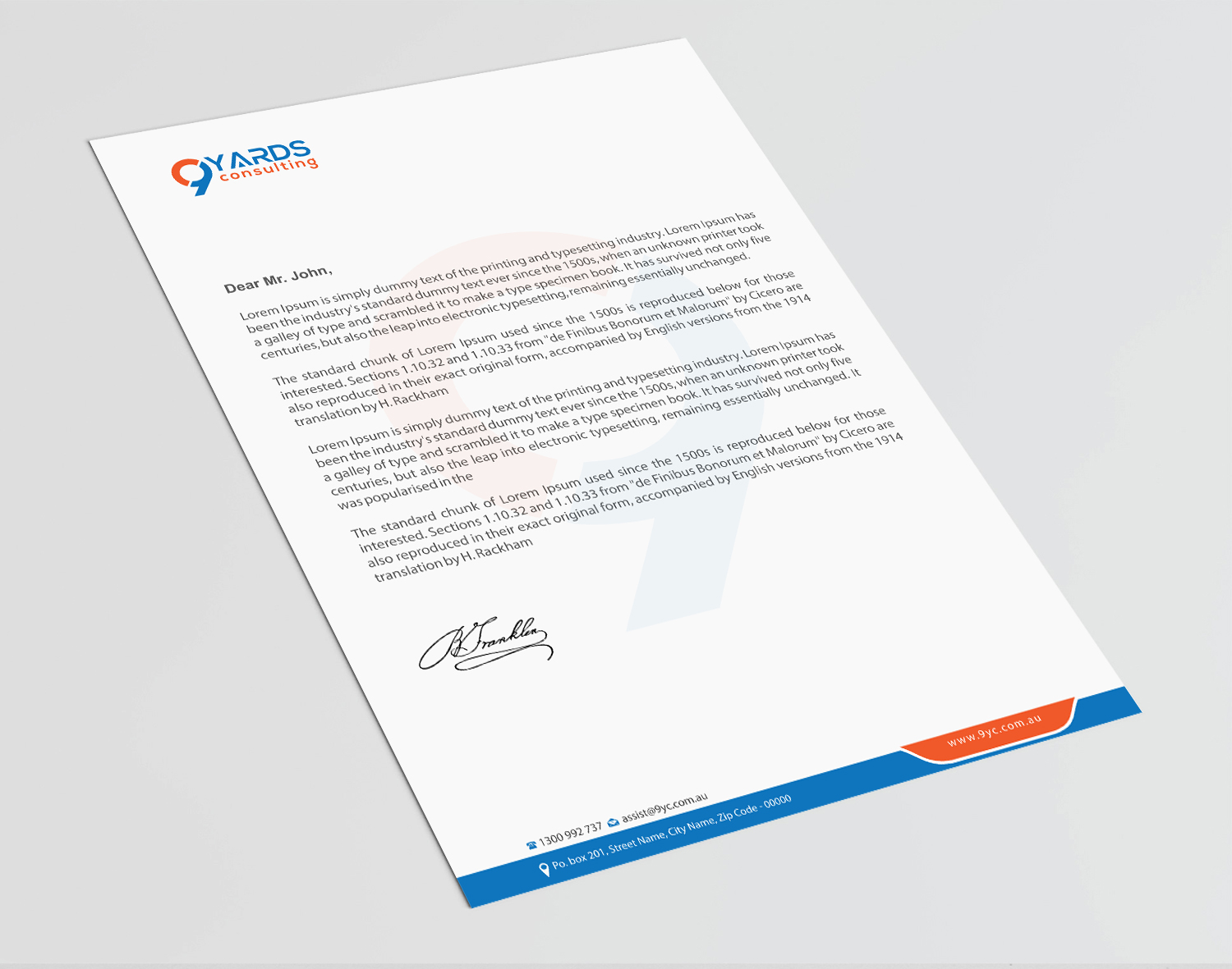 Letterhead Design by Infinitive Technology for 9Yards Consulting | Design #19628694