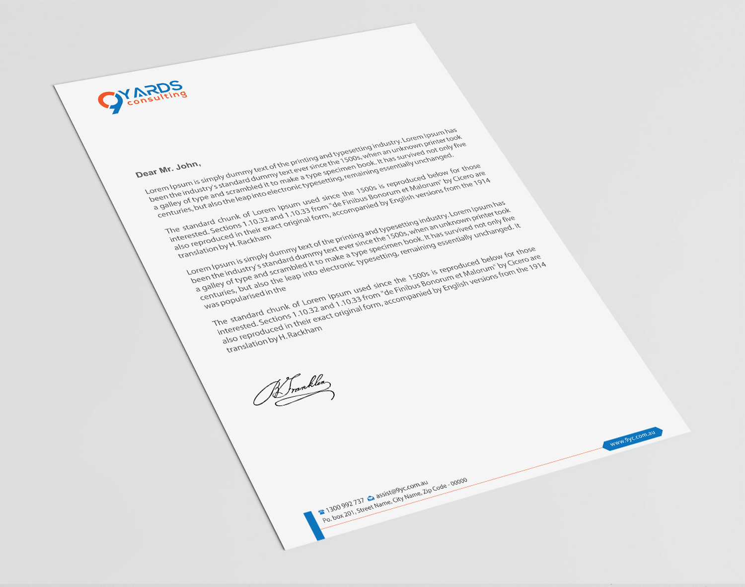 Briefkopf-Design von Infinitive Technology für 9Yards Consulting | Design #19628695
