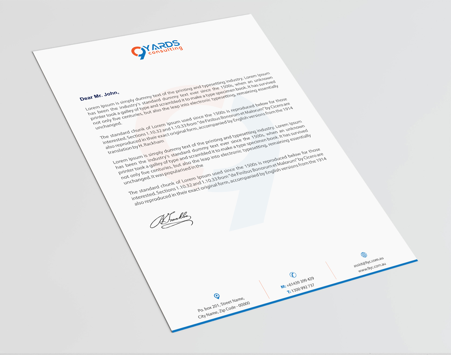 Letterhead Design by Infinitive Technology for 9Yards Consulting | Design #19628931