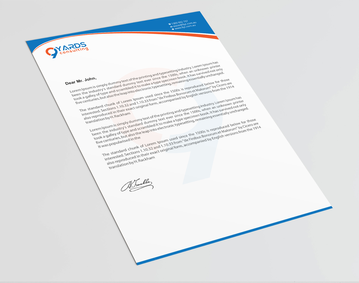 Letterhead Design by Infinitive Technology for 9Yards Consulting | Design #19628934