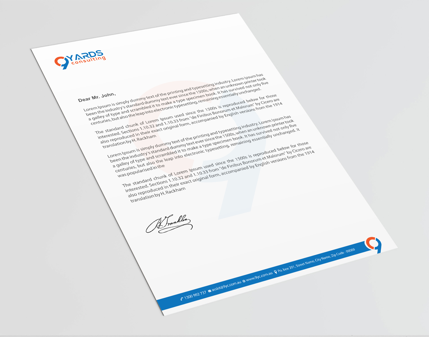 Letterhead Design by Infinitive Technology for 9Yards Consulting | Design #19628935