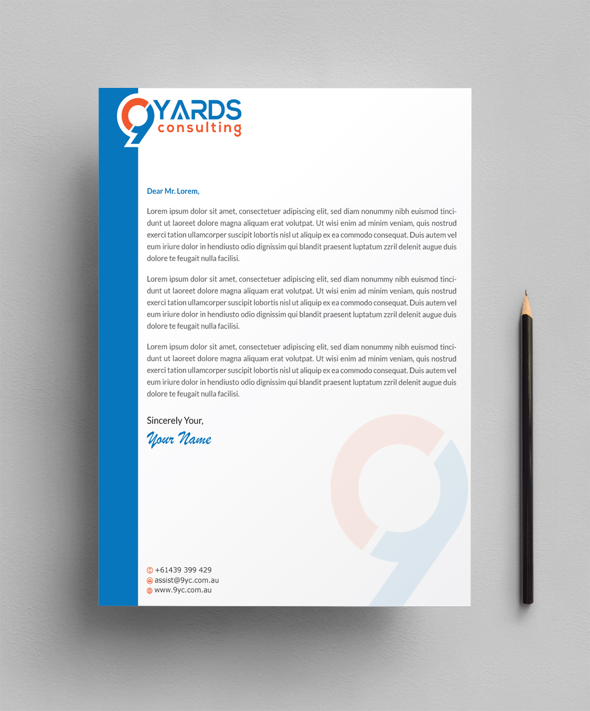 Letterhead Design by Infinitive Technology for 9Yards Consulting | Design #19629017