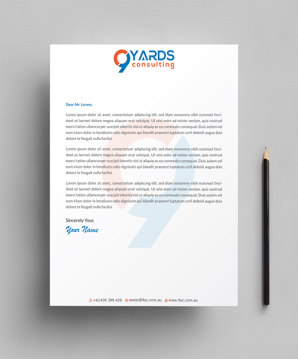 Letterhead Design by Infinitive Technology for 9Yards Consulting | Design #19629025