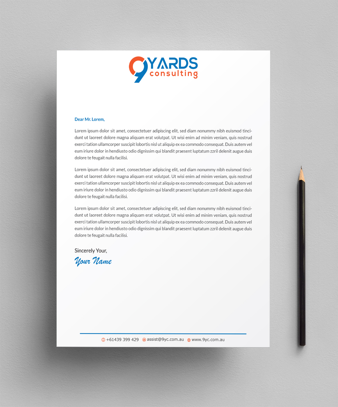 Letterhead Design by Infinitive Technology for 9Yards Consulting | Design #19629040