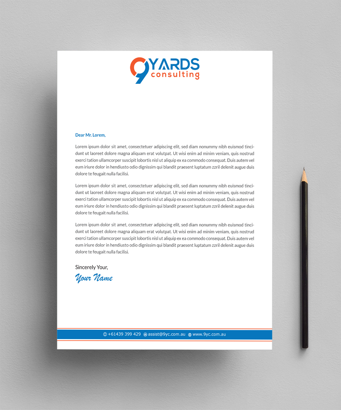 Letterhead Design by Infinitive Technology for 9Yards Consulting | Design #19629044