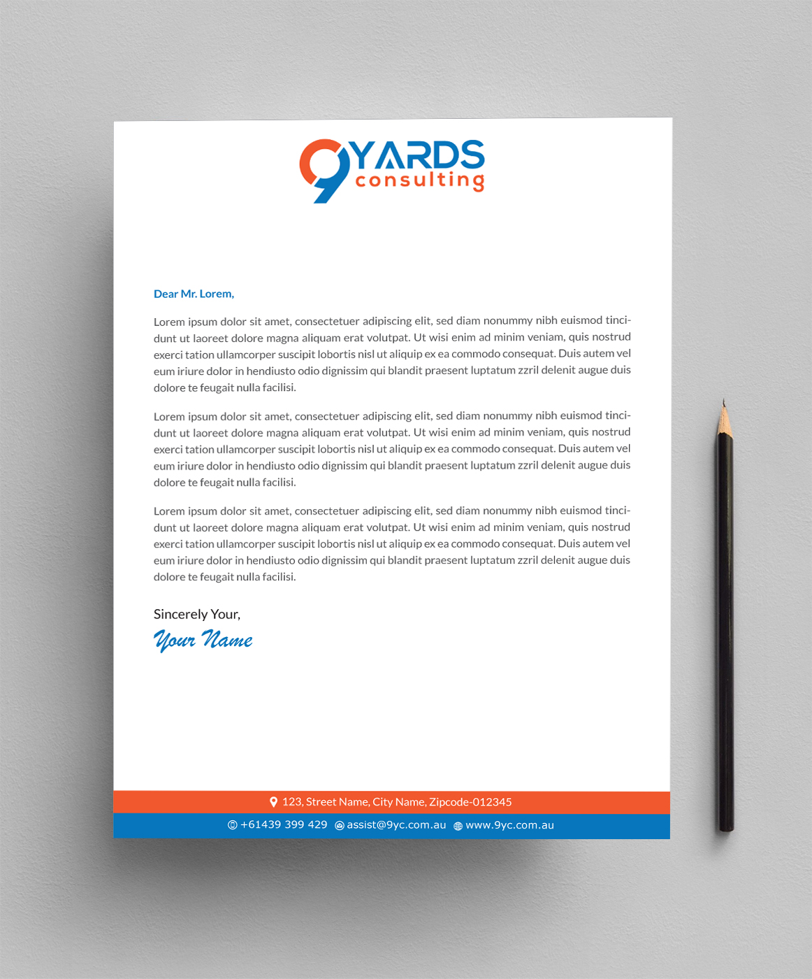 Letterhead Design by Infinitive Technology for 9Yards Consulting | Design #19629063