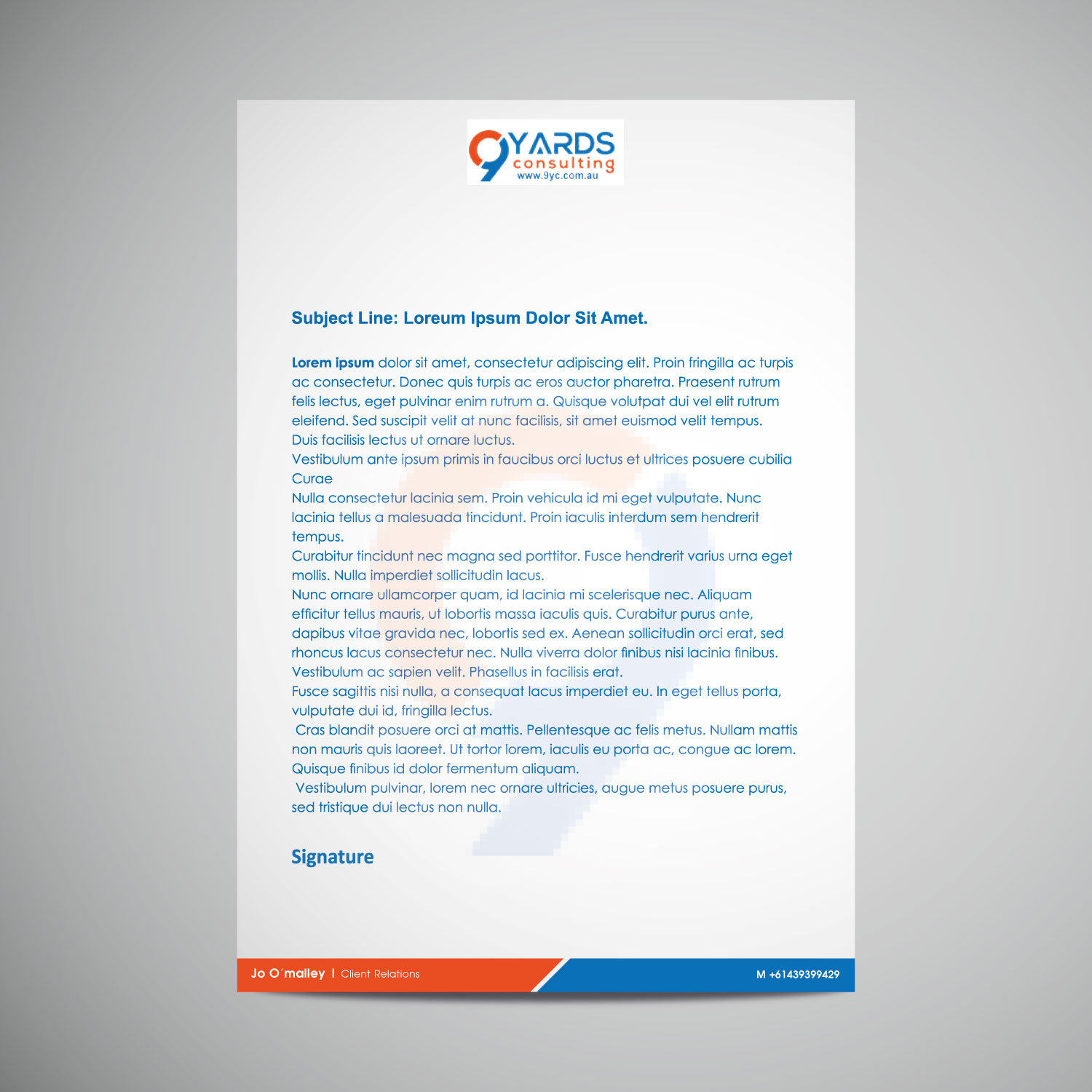 Letterhead Design by LAXMI DESIGNHUB for 9Yards Consulting | Design #19632409