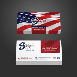 Skip's Custom Signs and Woodworking Business Card | Business Card Design by Maxo-Biz