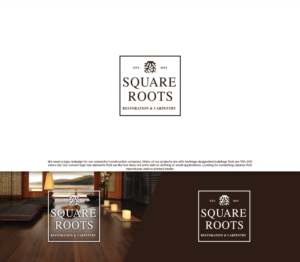 Square Roots Restoration and Carpentry | Logo Design by GBDESIGN