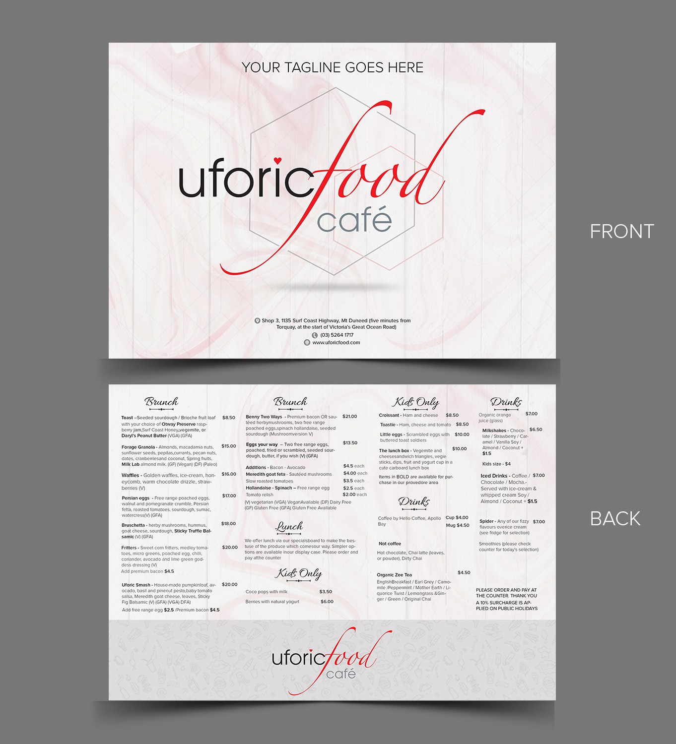 Menü-Design von SAI DESIGNS für Uforic Food Cafe | Design #19646150