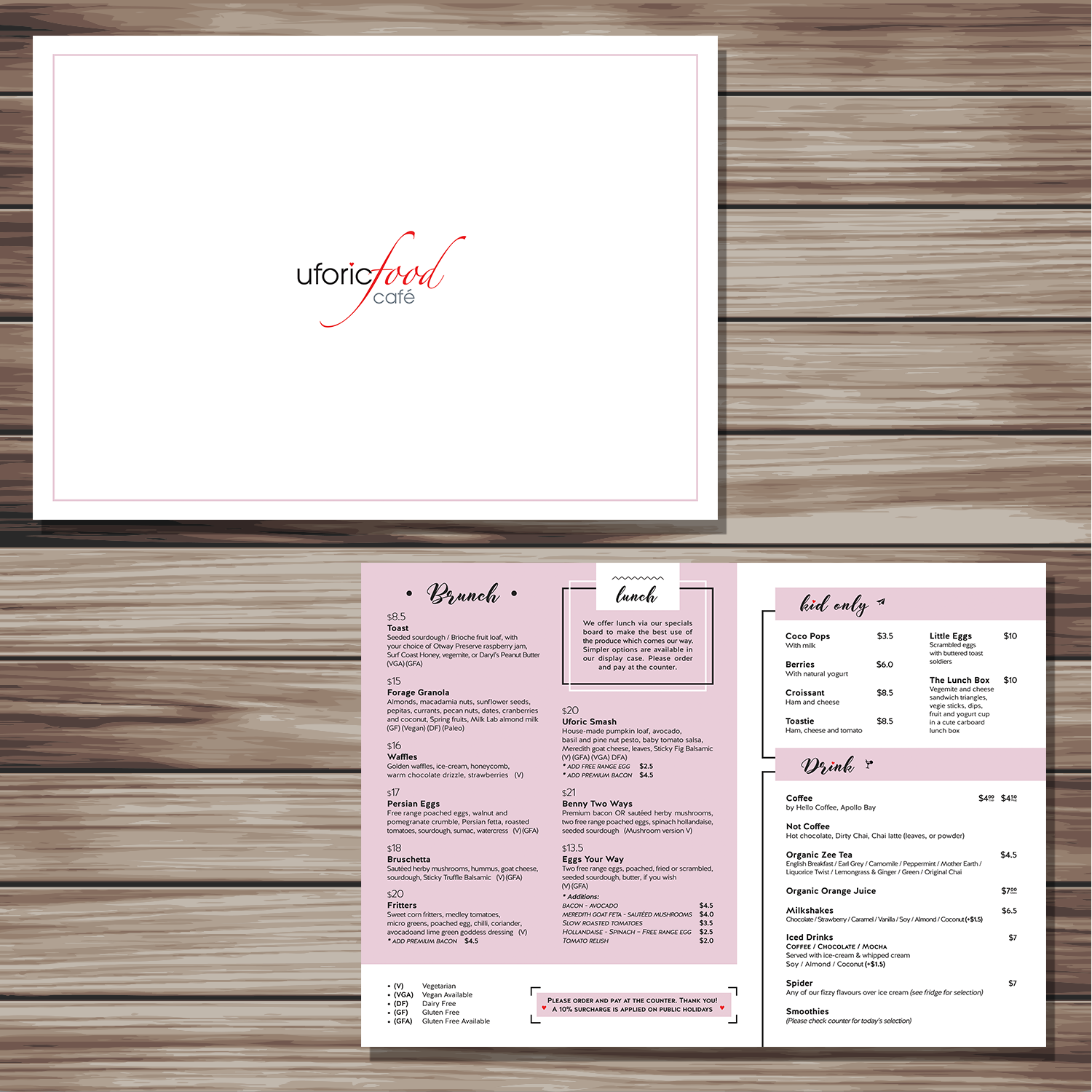 Menü-Design von YNS PRODUCTION für Uforic Food Cafe | Design #19654391