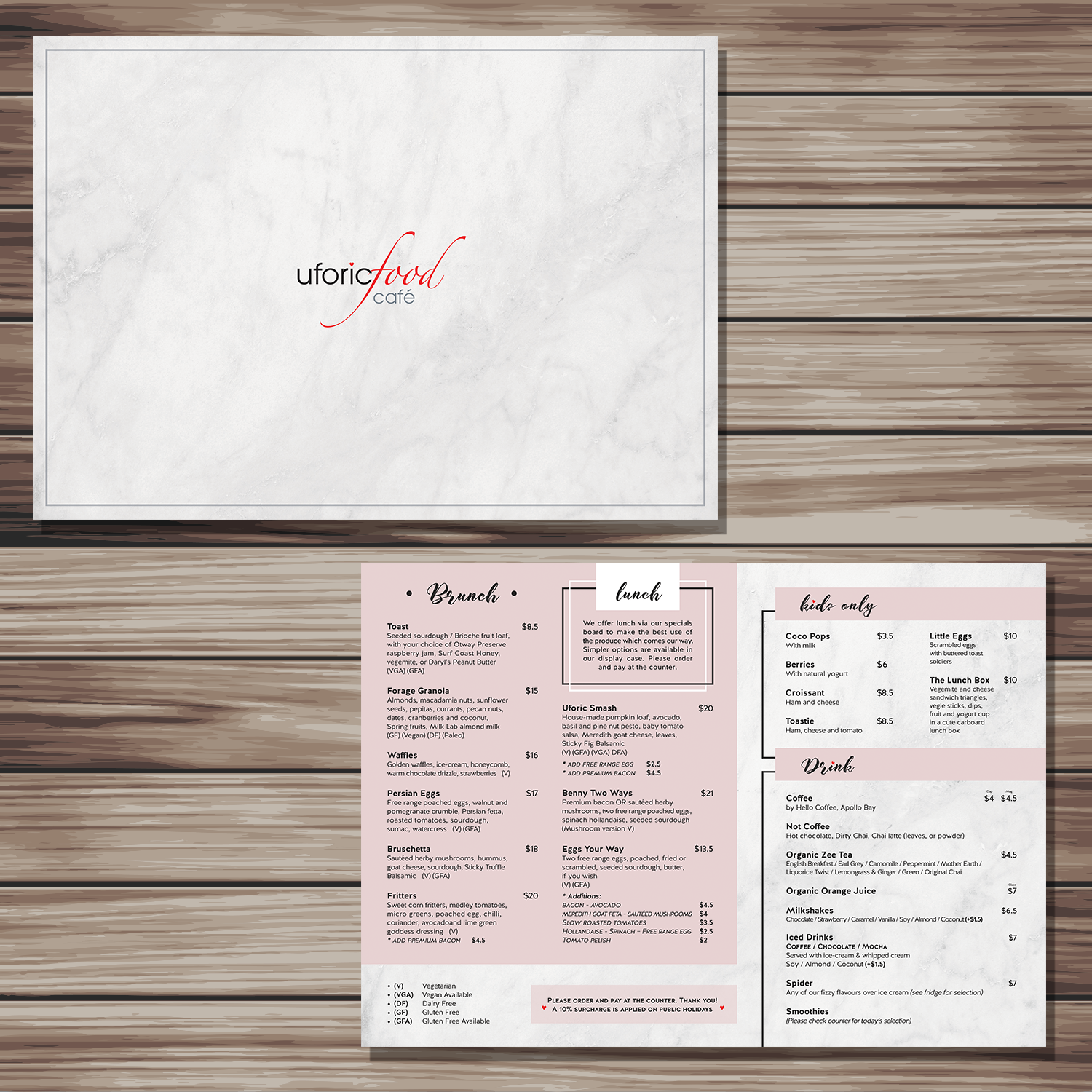 Menü-Design von YNS PRODUCTION für Uforic Food Cafe | Design #19666942