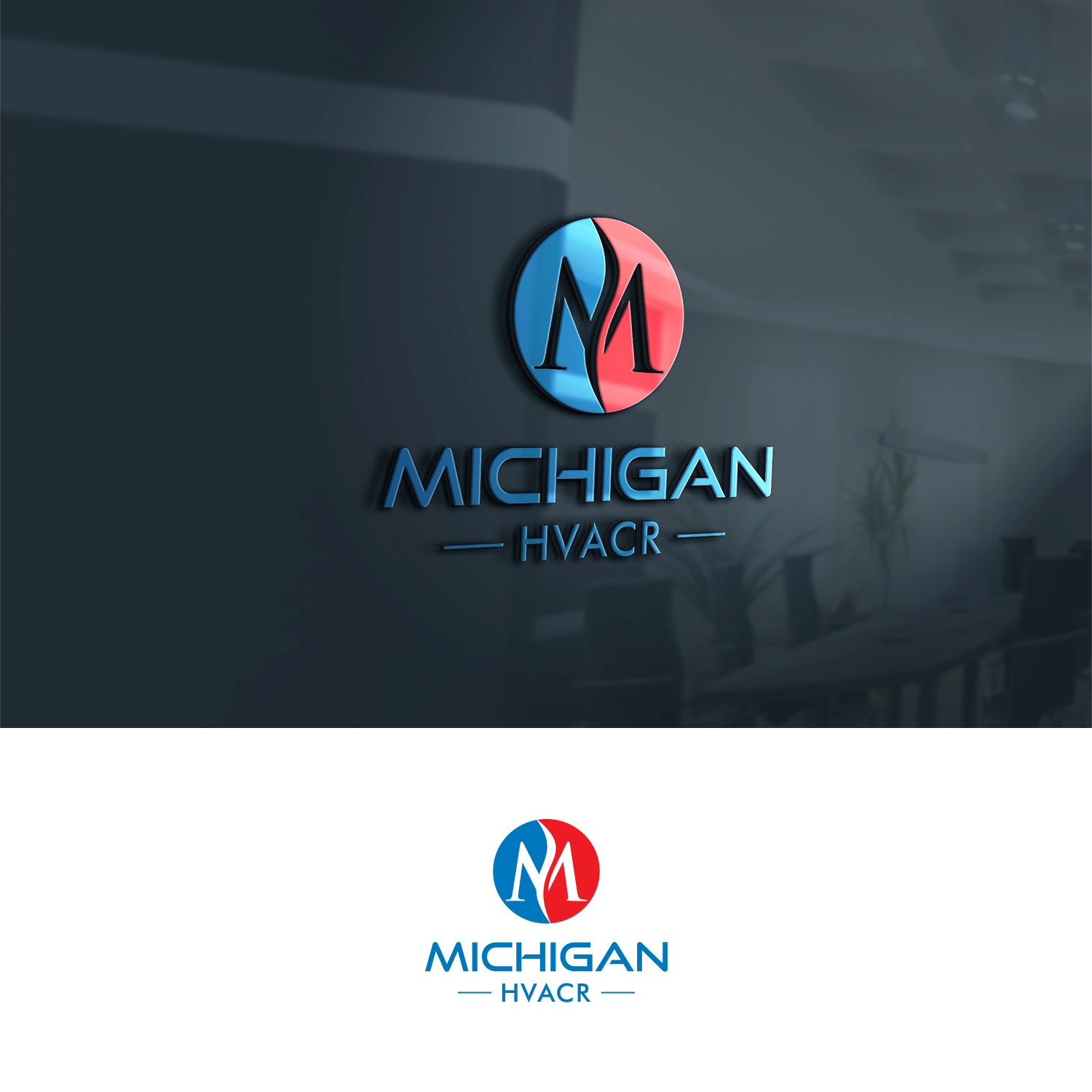 Logo Design by designbysy for Michigan Heating and Cooling - MI HVACR | Design #19755390