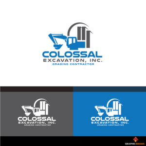 Colossal excavation, inc. Grading contractor  | Logo Design by Graphic Bricks