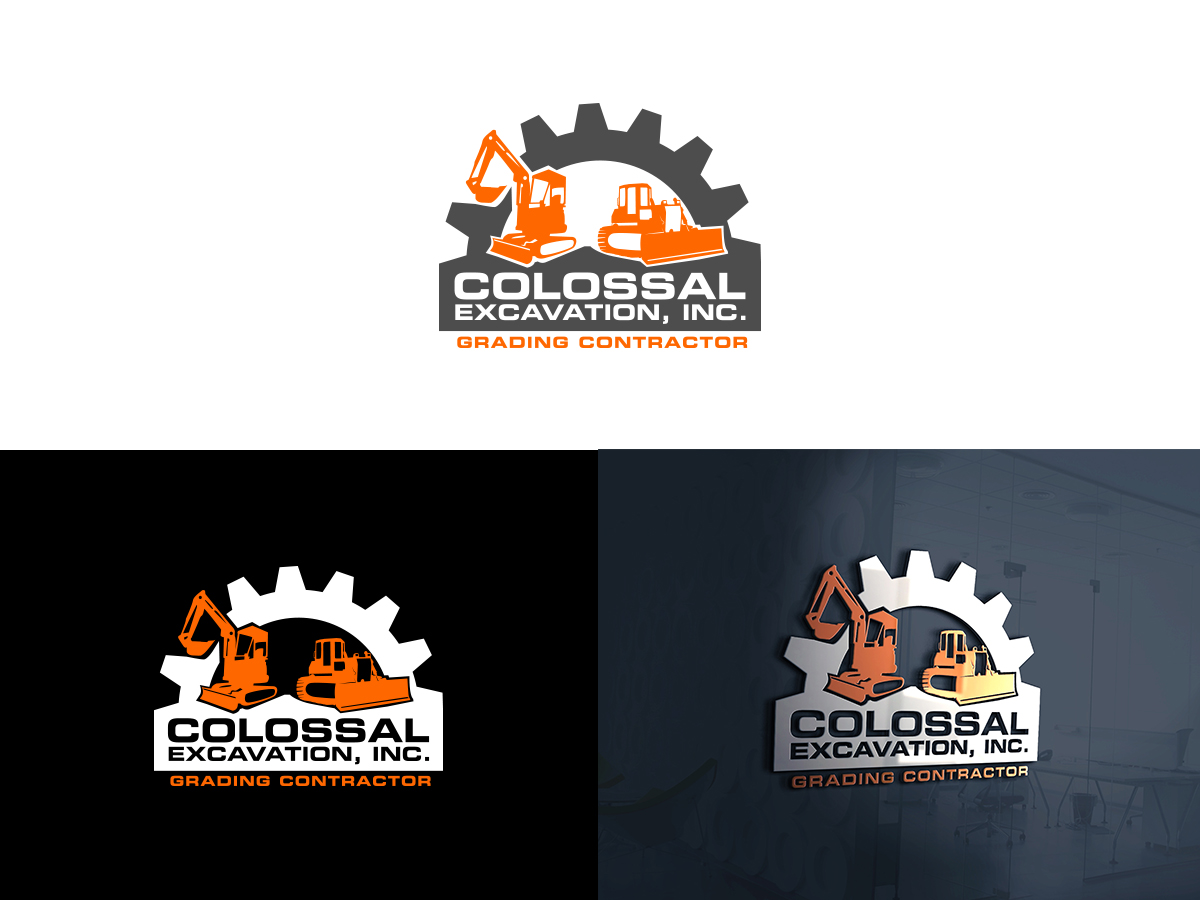 Logo Design by Slant Line Media for Colossal excavation, inc. | Design #19699278