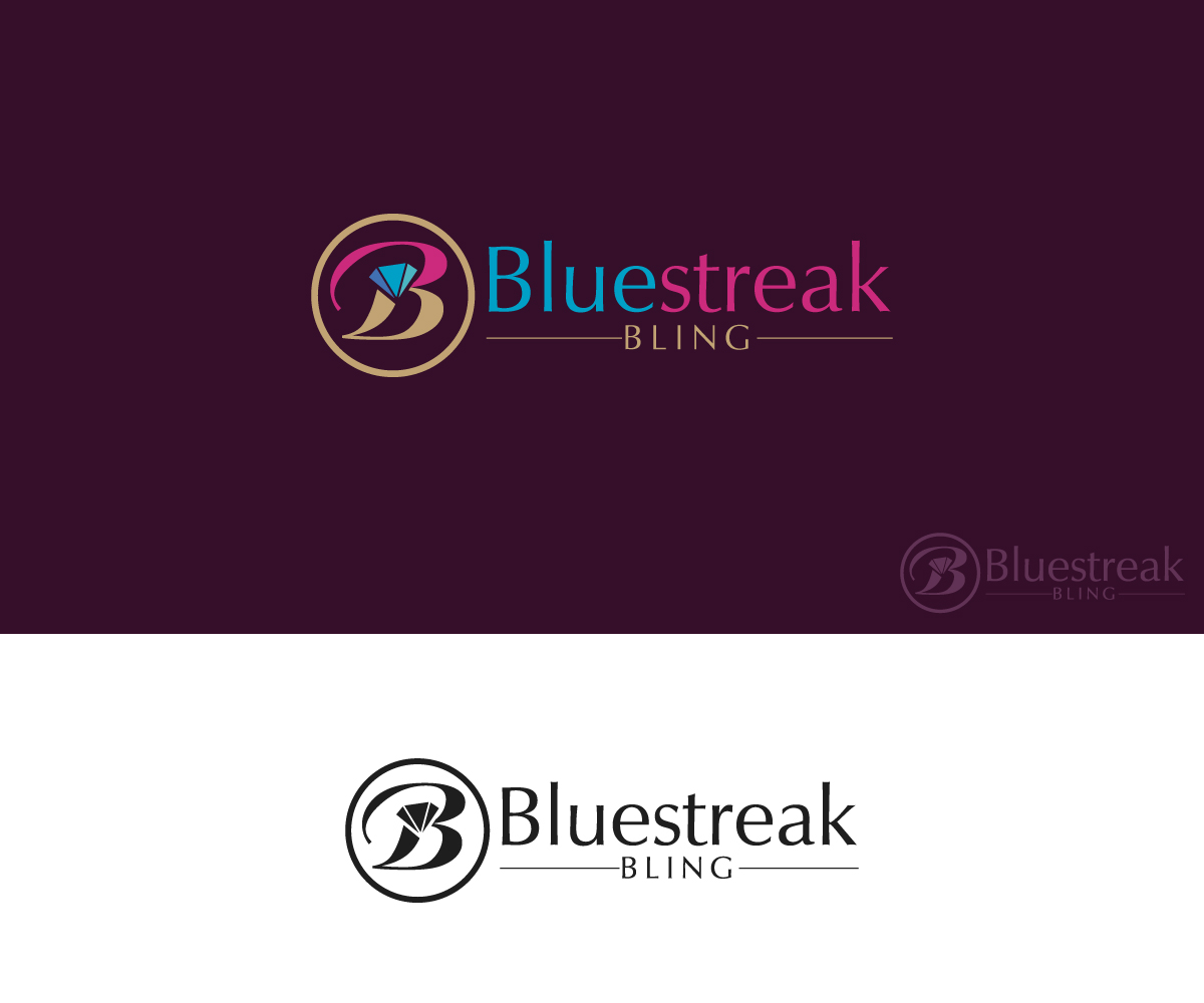 Logo Design by volebaba for Bluestreak Crystals, Bluestreak Jewellery & Mi Web Design | Design #19642272