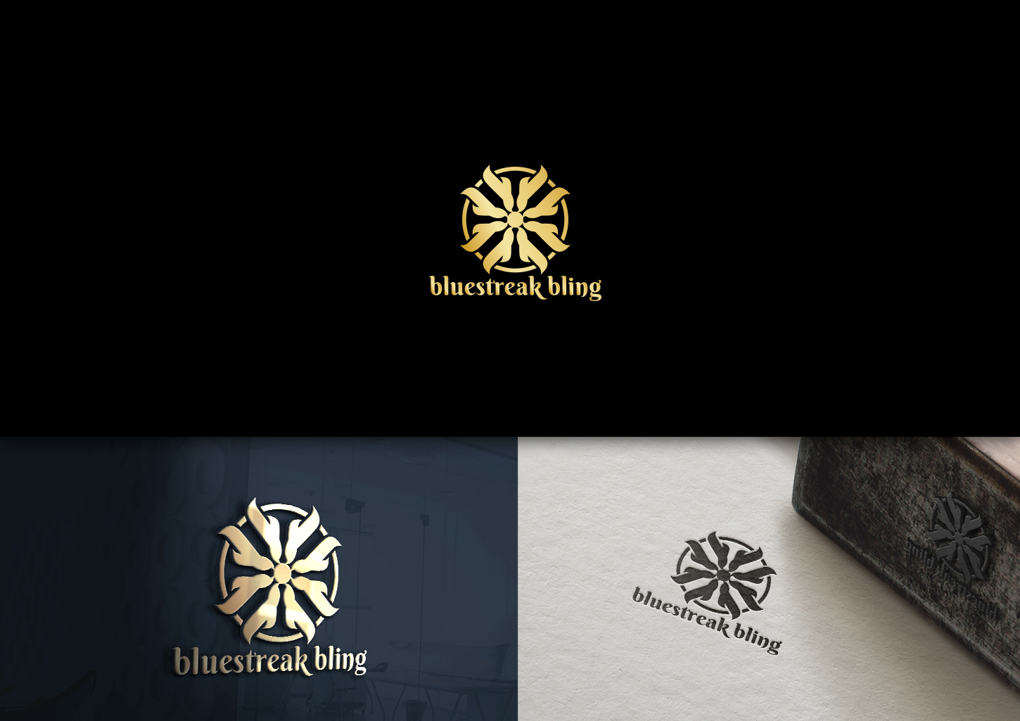 Logo Design by maria-kaz for Bluestreak Crystals, Bluestreak Jewellery & Mi Web Design | Design #19697304